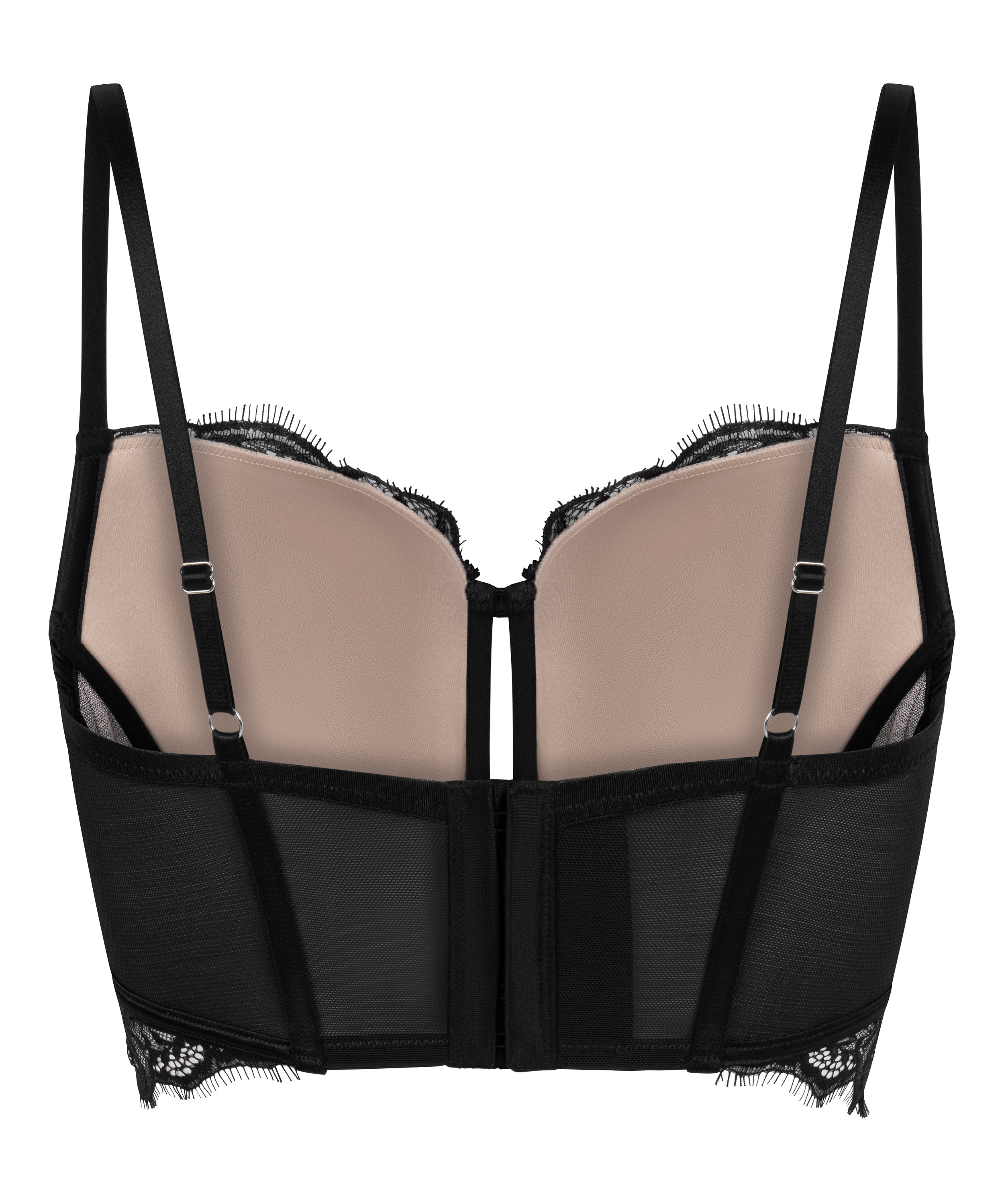 Prina Padded Underwired Longline Bra, Black, main
