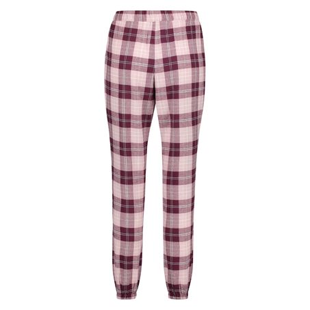 Twill Check Pyjama Pants, Purple