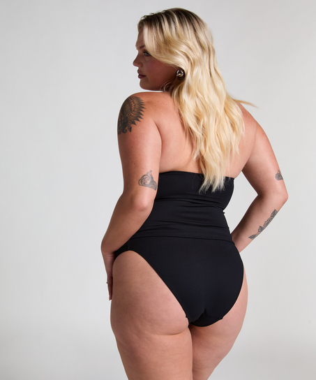 Scallop Rio Bikini Bottoms, Black