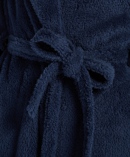 Fleece Bathrobe, Blue