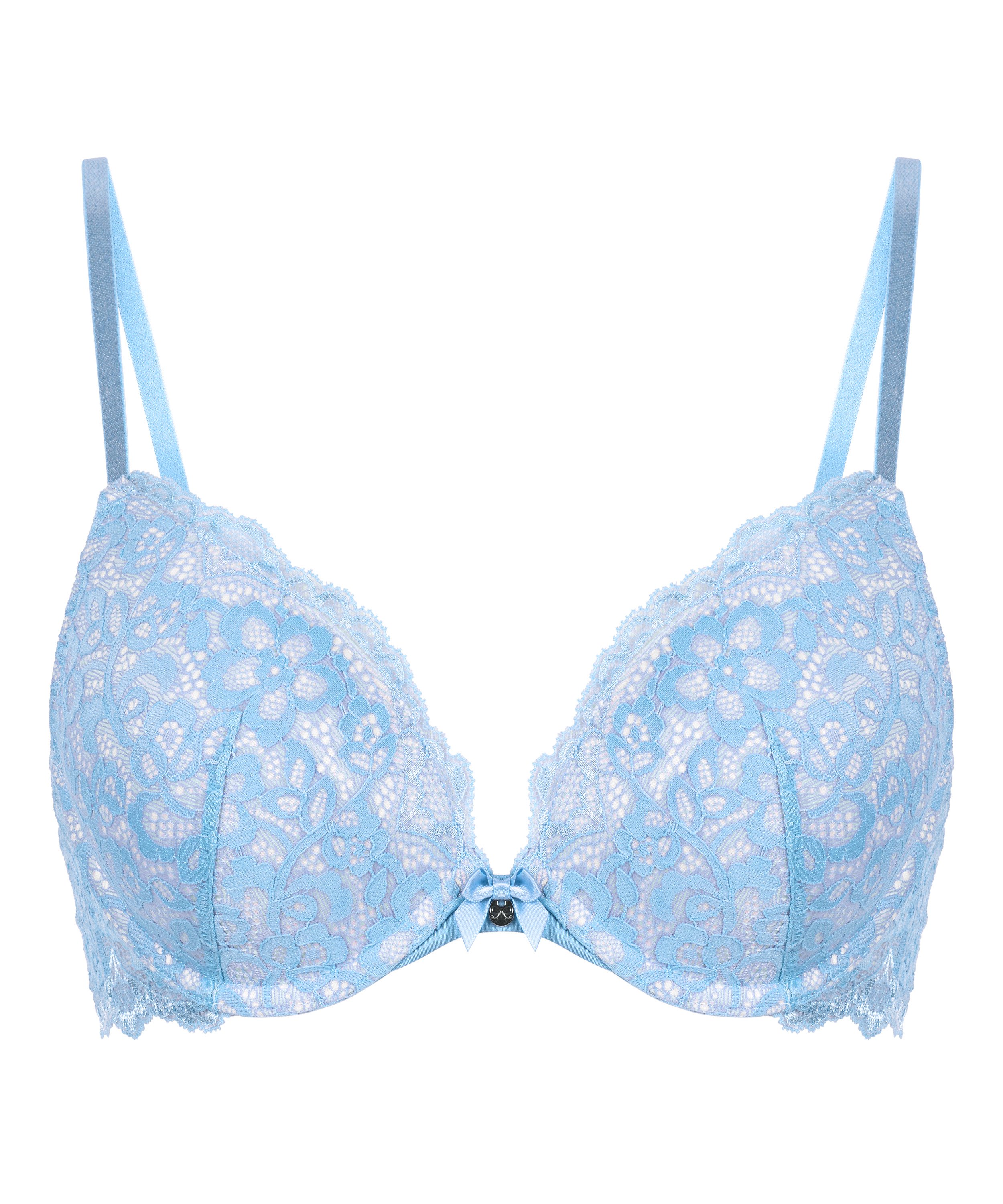 Marine Padded Underwired Push-Up Bra, Blue, main