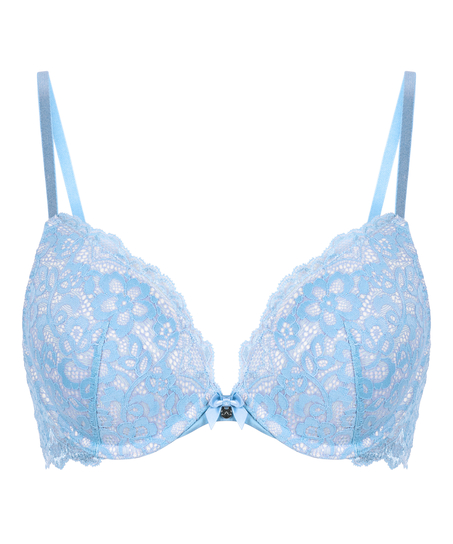 Marine Padded Underwired Push-Up Bra, Blue