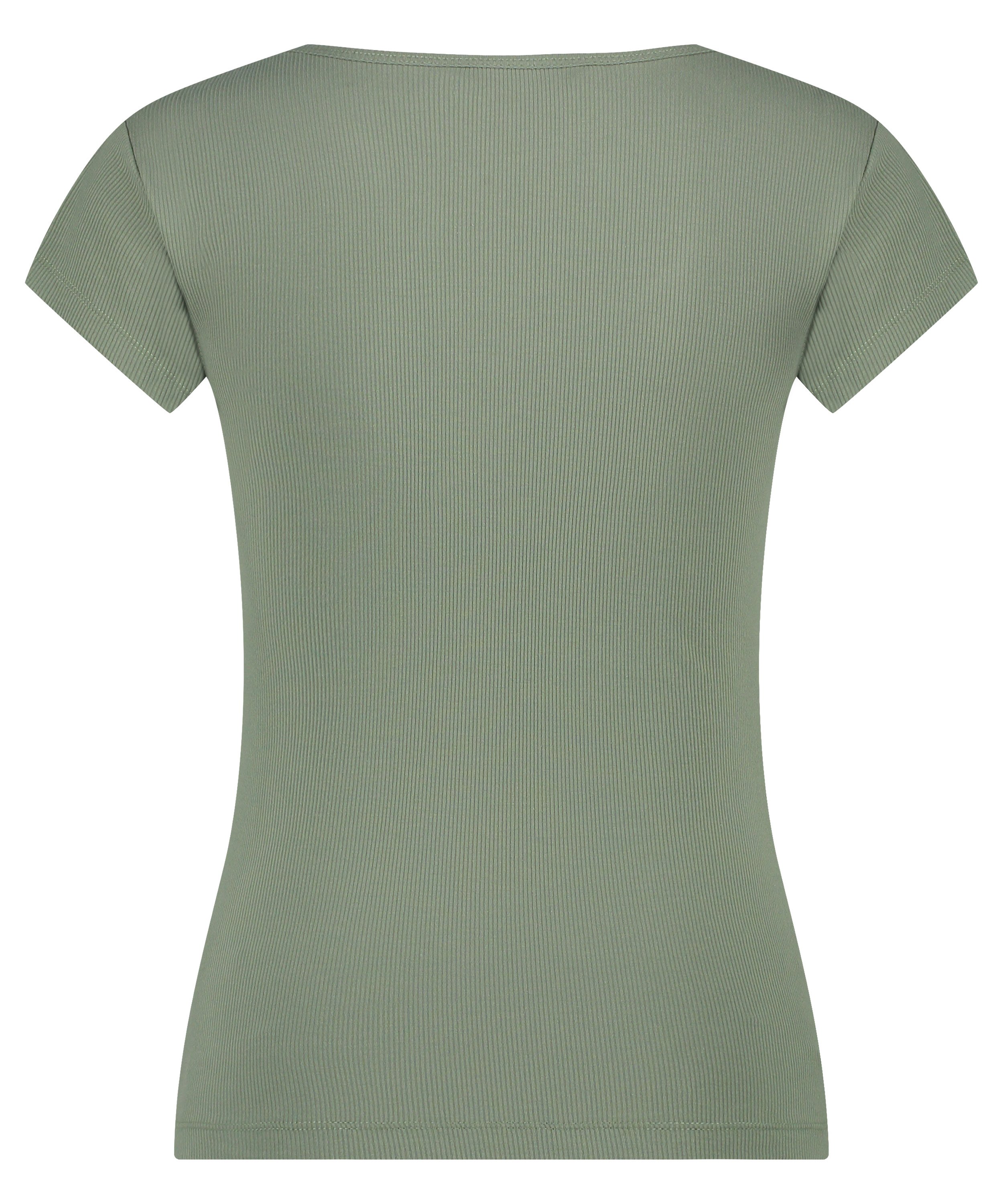 Henley Short Sleeved Pyjama Top, Green, main