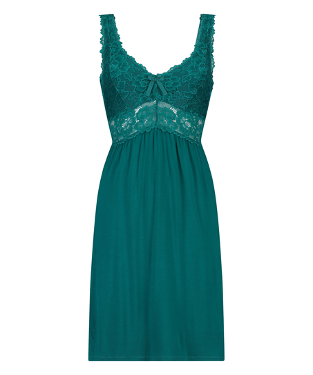 Modal Lace Slip Dress, Green