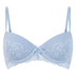 Cherry Padded Underwired Bra, Blue