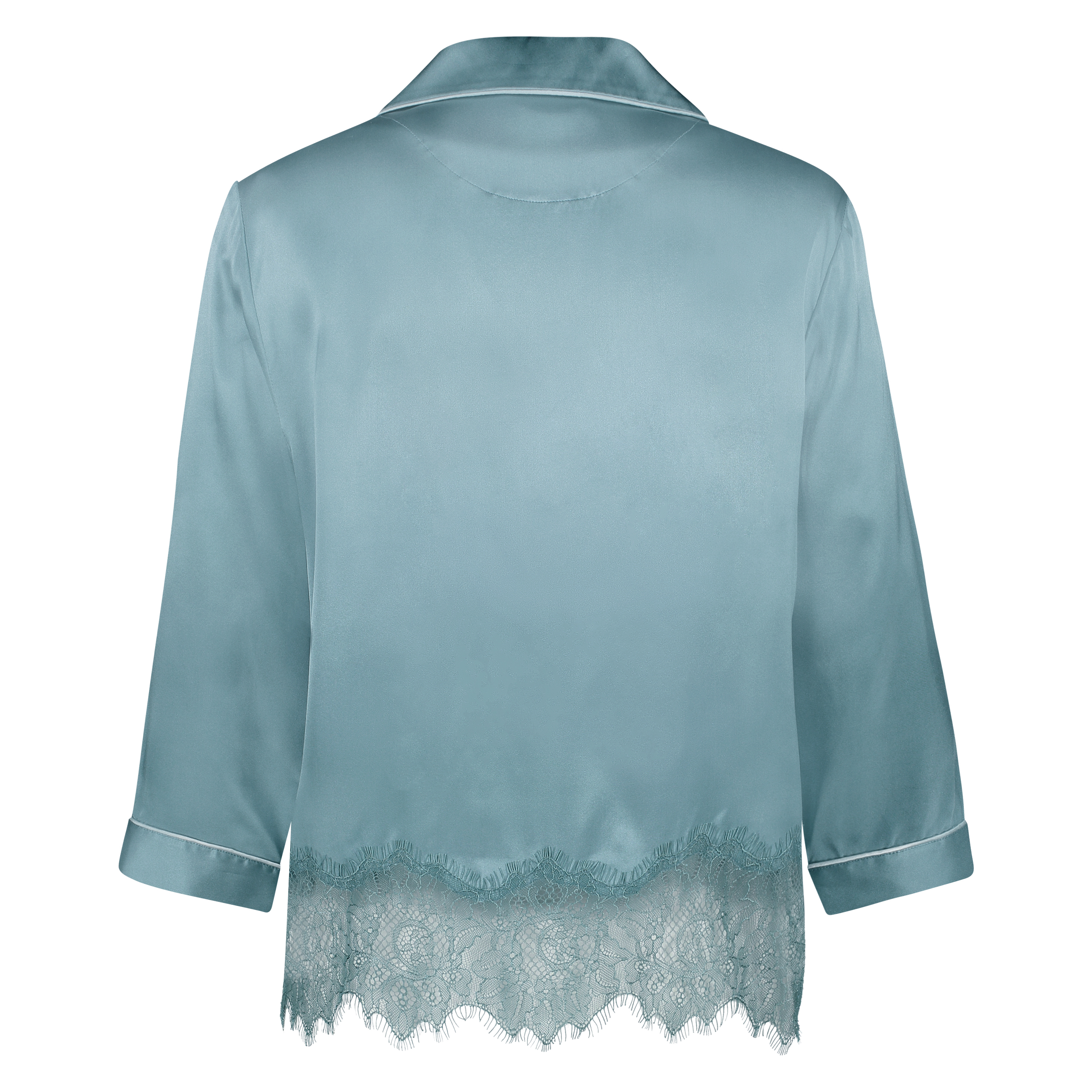 Silk pyjama top, Blue, main