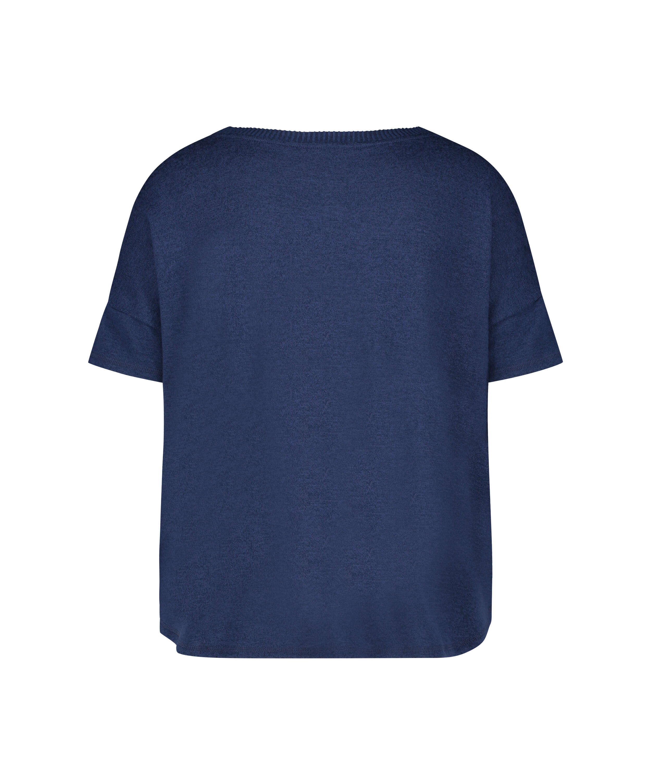 Short sleeve pyjama top in brushed jersey, Blue, main