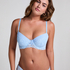 Cherry Padded Underwired Bra, Blue