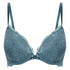 Marine Padded Underwired Push-Up Bra, Blue