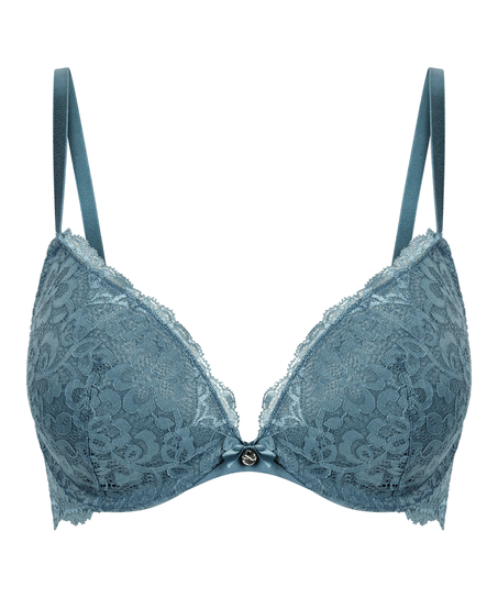 Marine Padded Underwired Push-Up Bra, Blue
