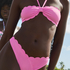 Scallop Bandeau Bikini Top, Pink