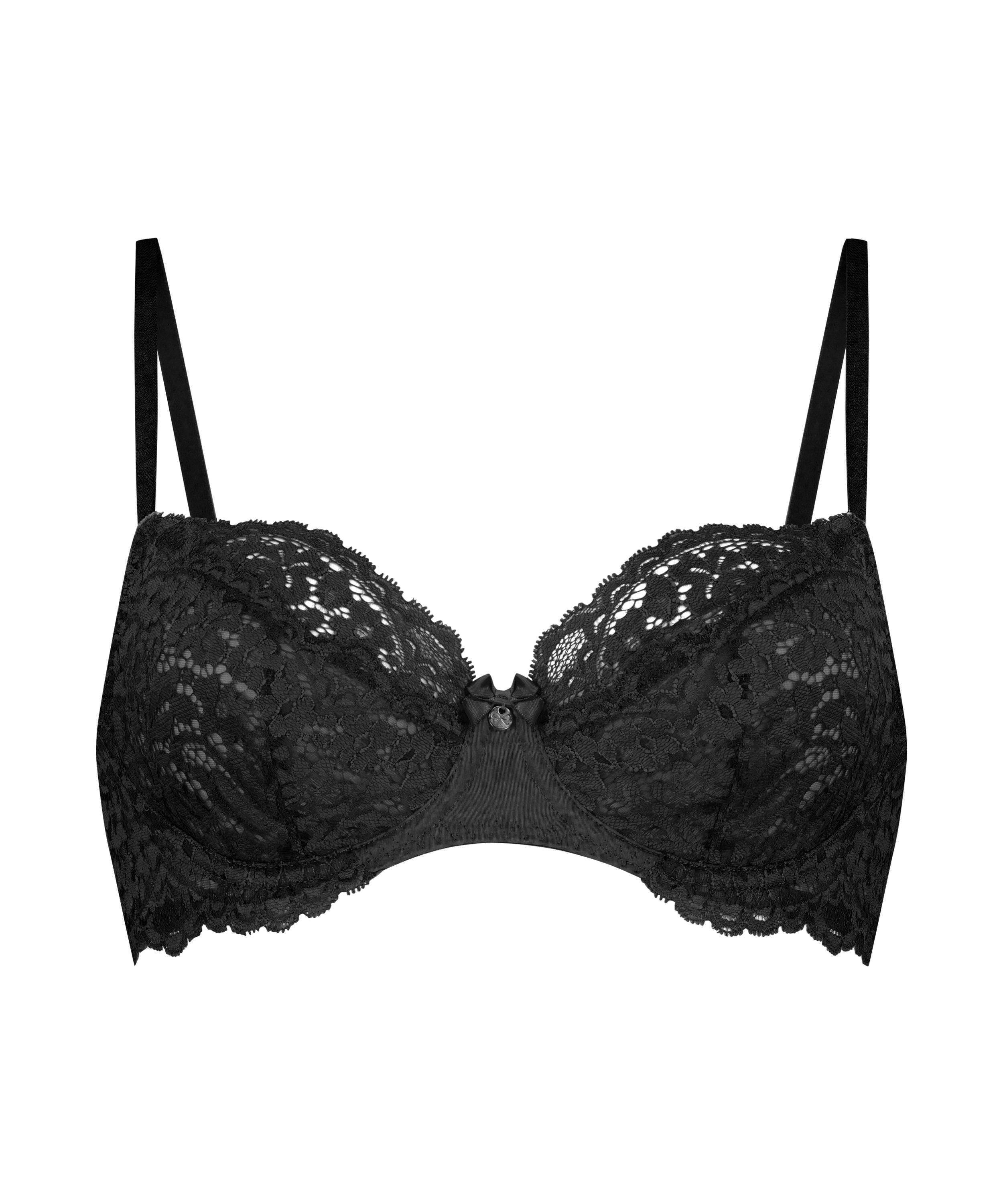 Rose Non-Padded Underwired Bra, Black, main