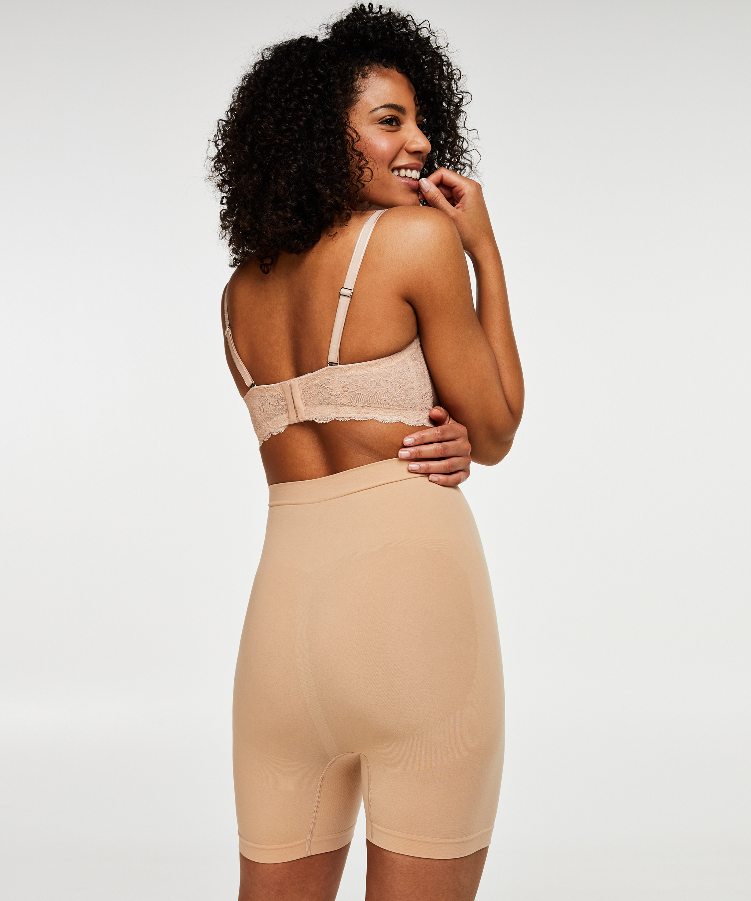 Firming high waisted thigh slimmer - Level 2, Beige, main