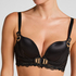 Avela Padded Underwired Longline Bra, Black