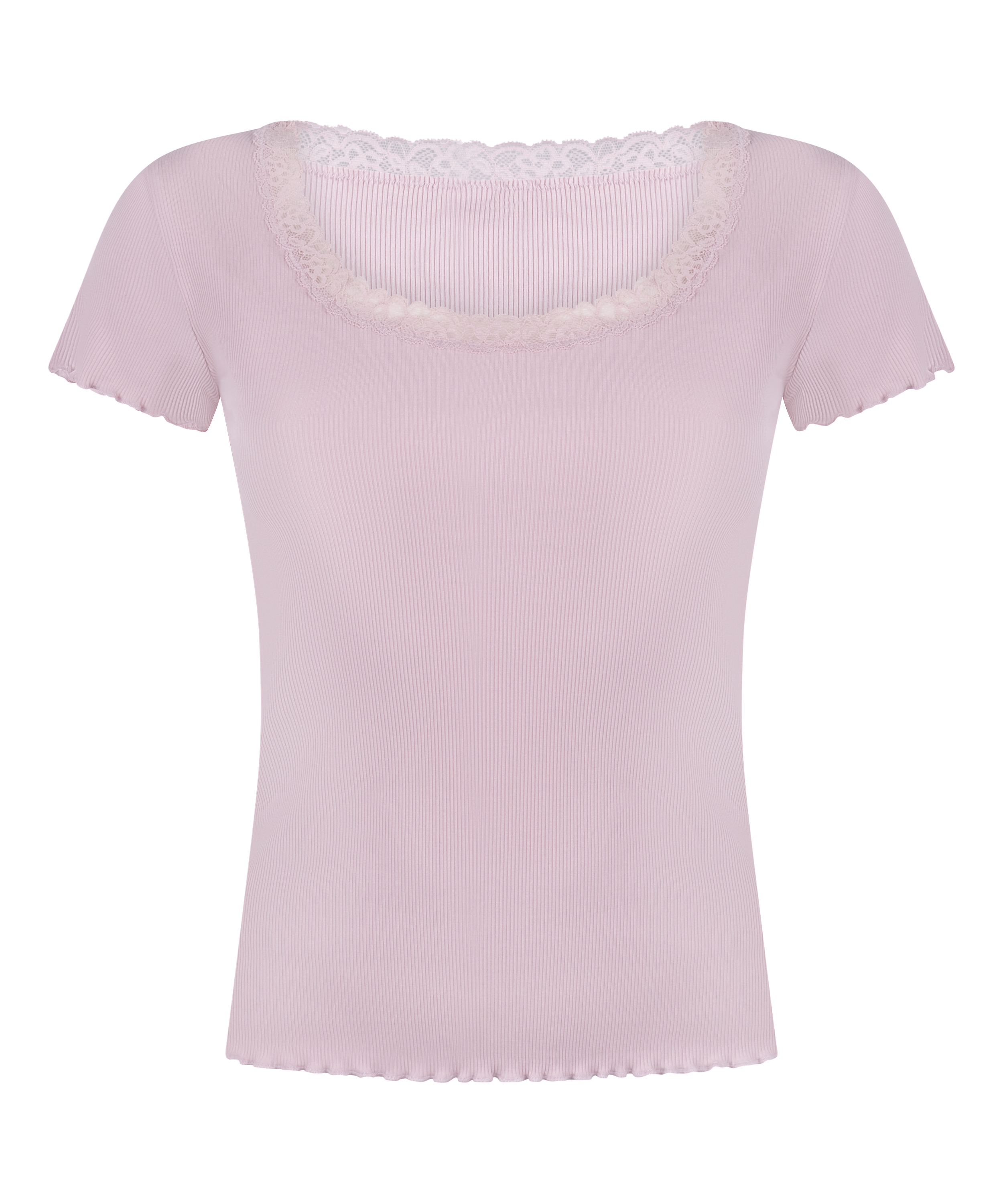 Pyjama Top Jersey Rib, Pink, main
