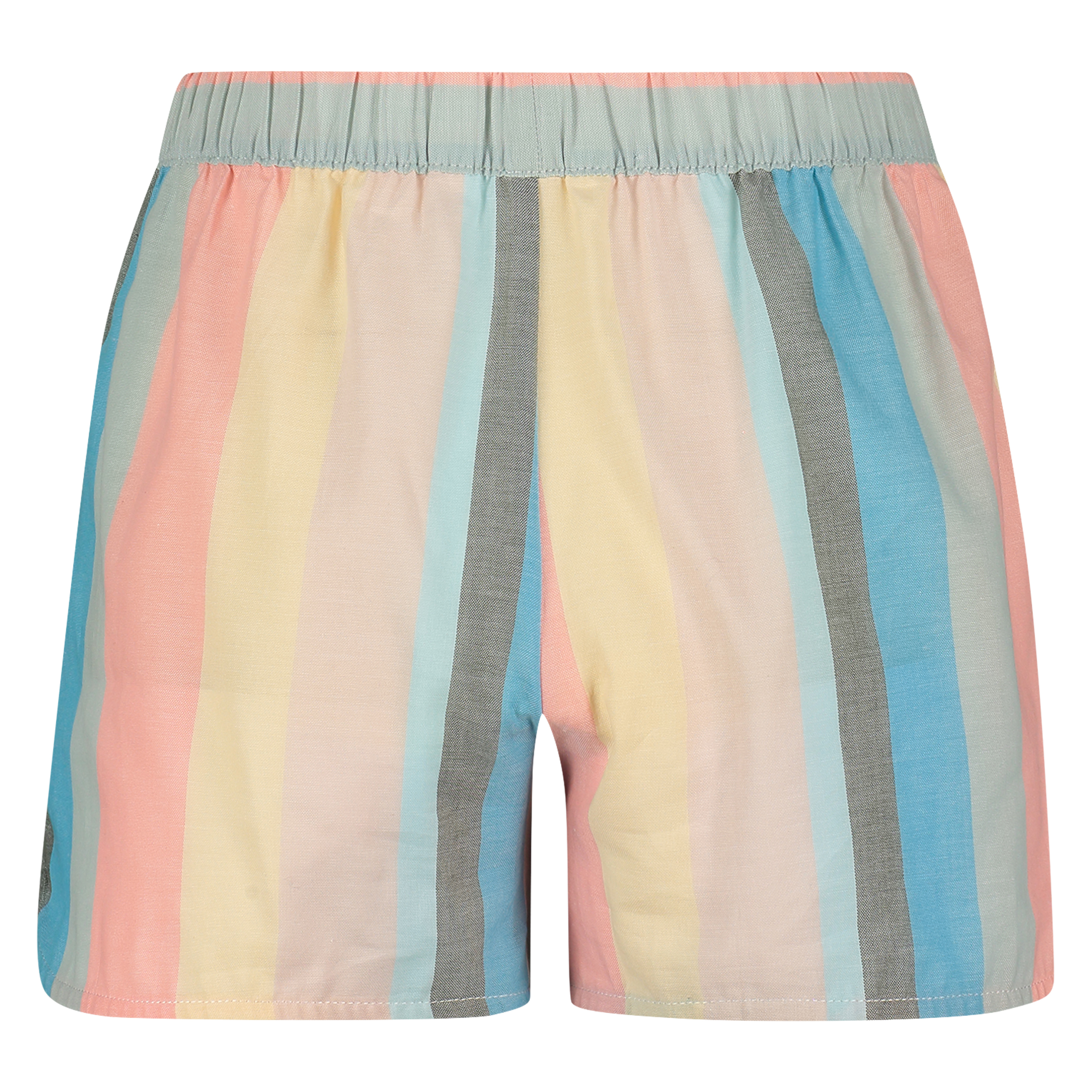Chambray stripe pyjama shorts, Pink, main