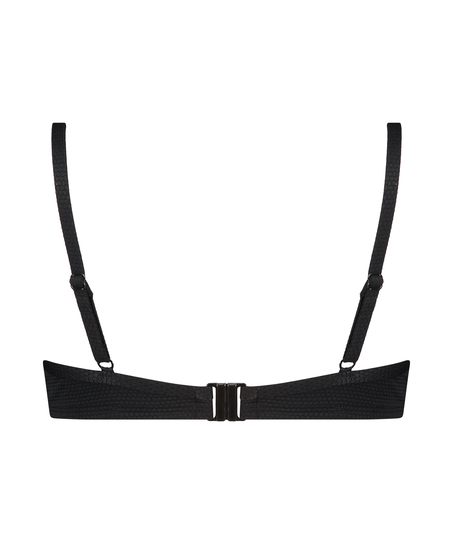 Scallop Glam non-padded underwired bikini top, Black