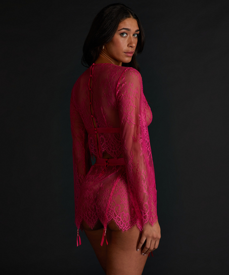 All-over Lace Top, Pink