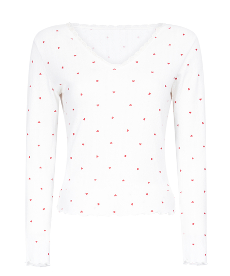 Pointelle Pyjama Top, White