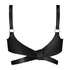 Faux Leather Bandeau Bralette, Black
