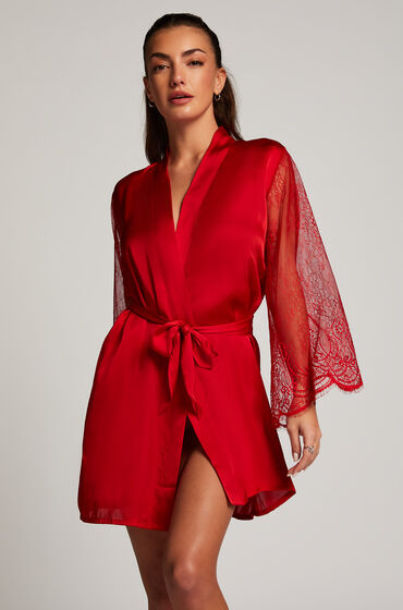 Hunkemoller Satin Lace Kimono Red