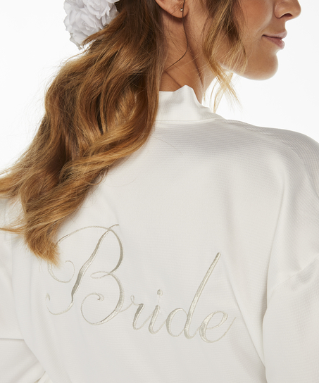 Satin Kimono Bridal, White