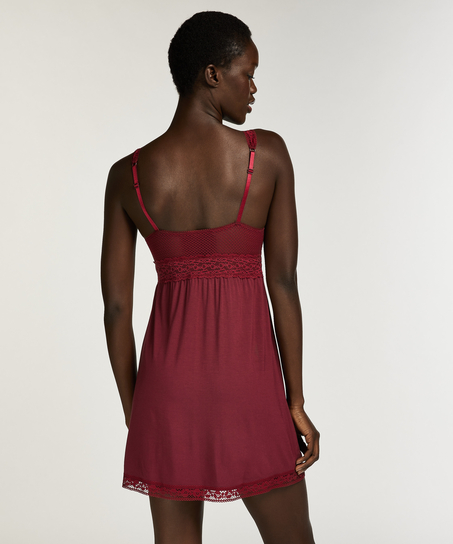 Grafic jersey lace slip dress, Purple