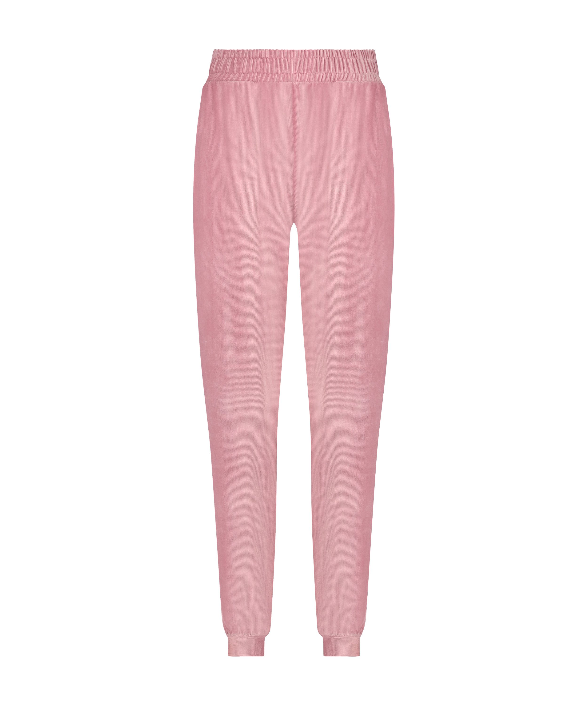 Velour Rib Jogging Pants, Pink, main