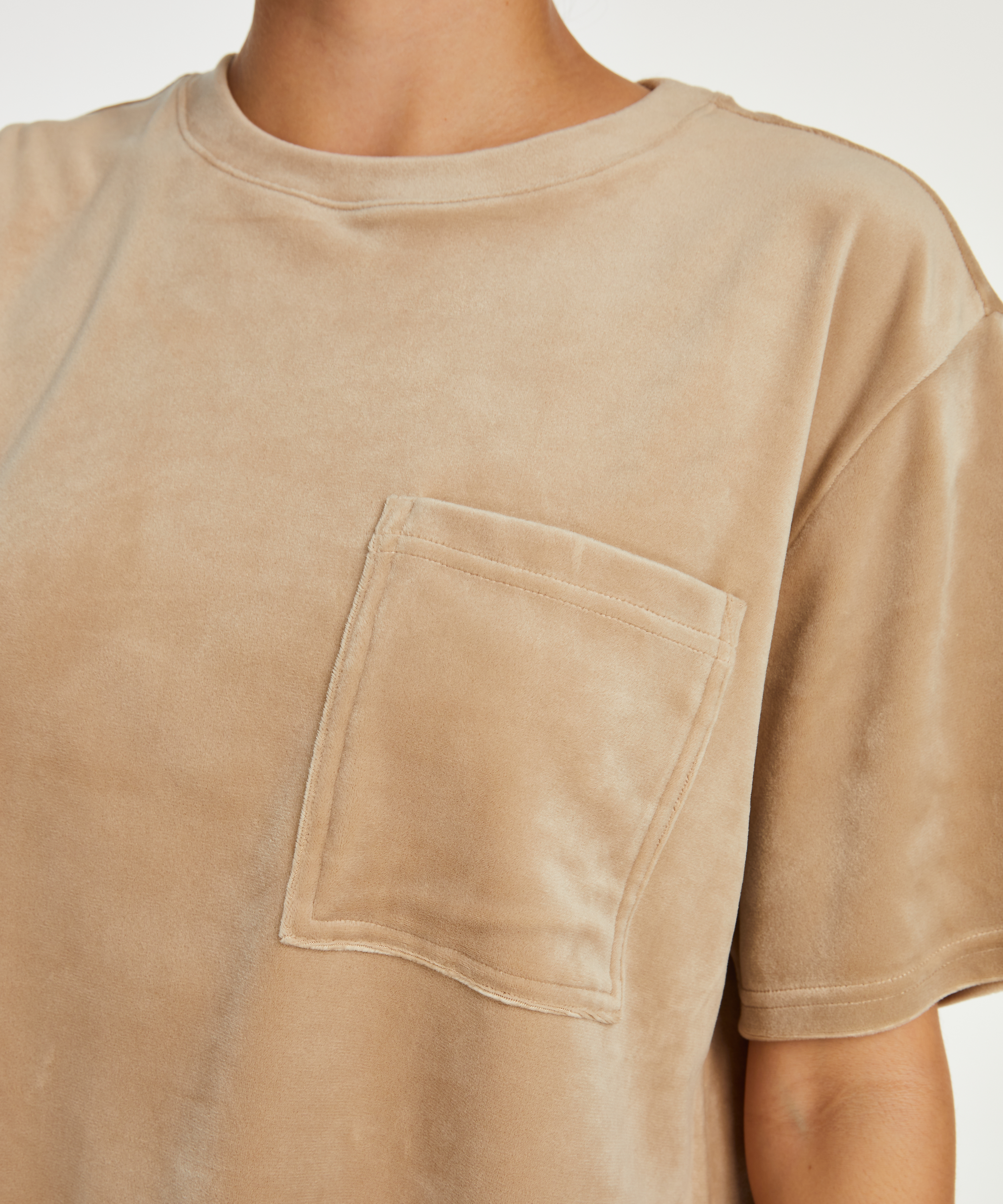 Top Velours Pocket, Beige, main