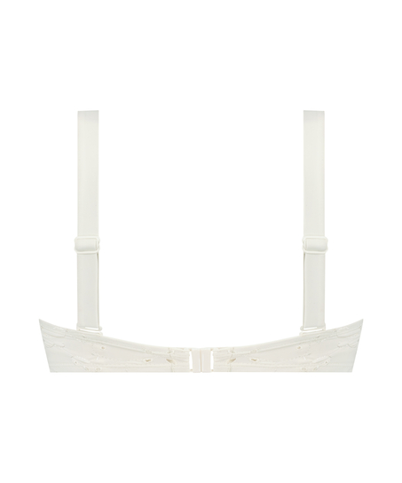 Broderie Padded Bandeau Bikini-Top, White