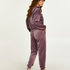 Tall Velours Jogging Bottoms, Purple