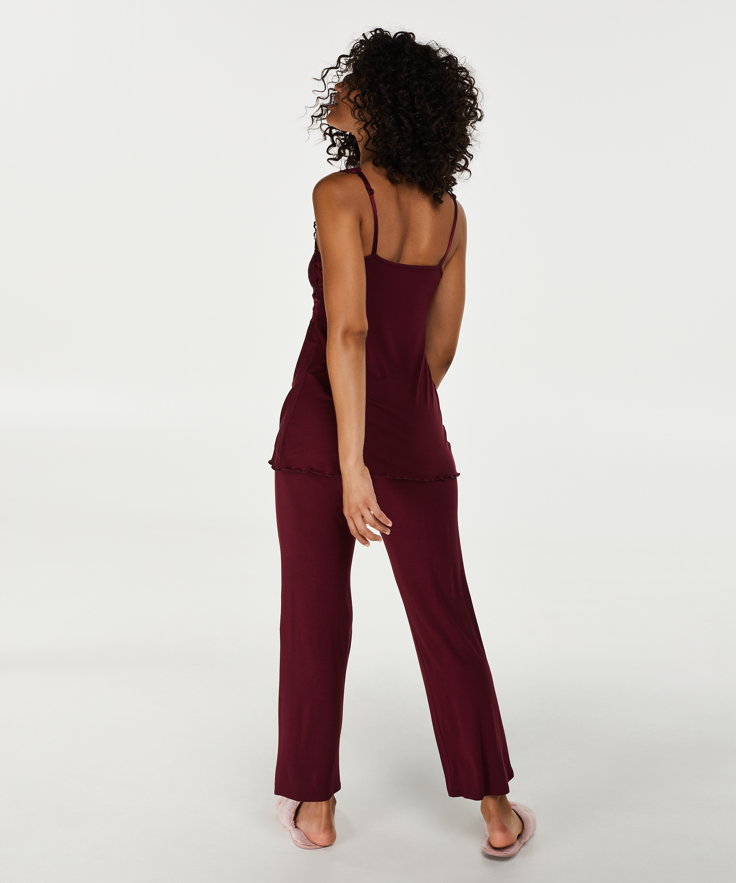 Pyjamaset Modal lace, Red, main