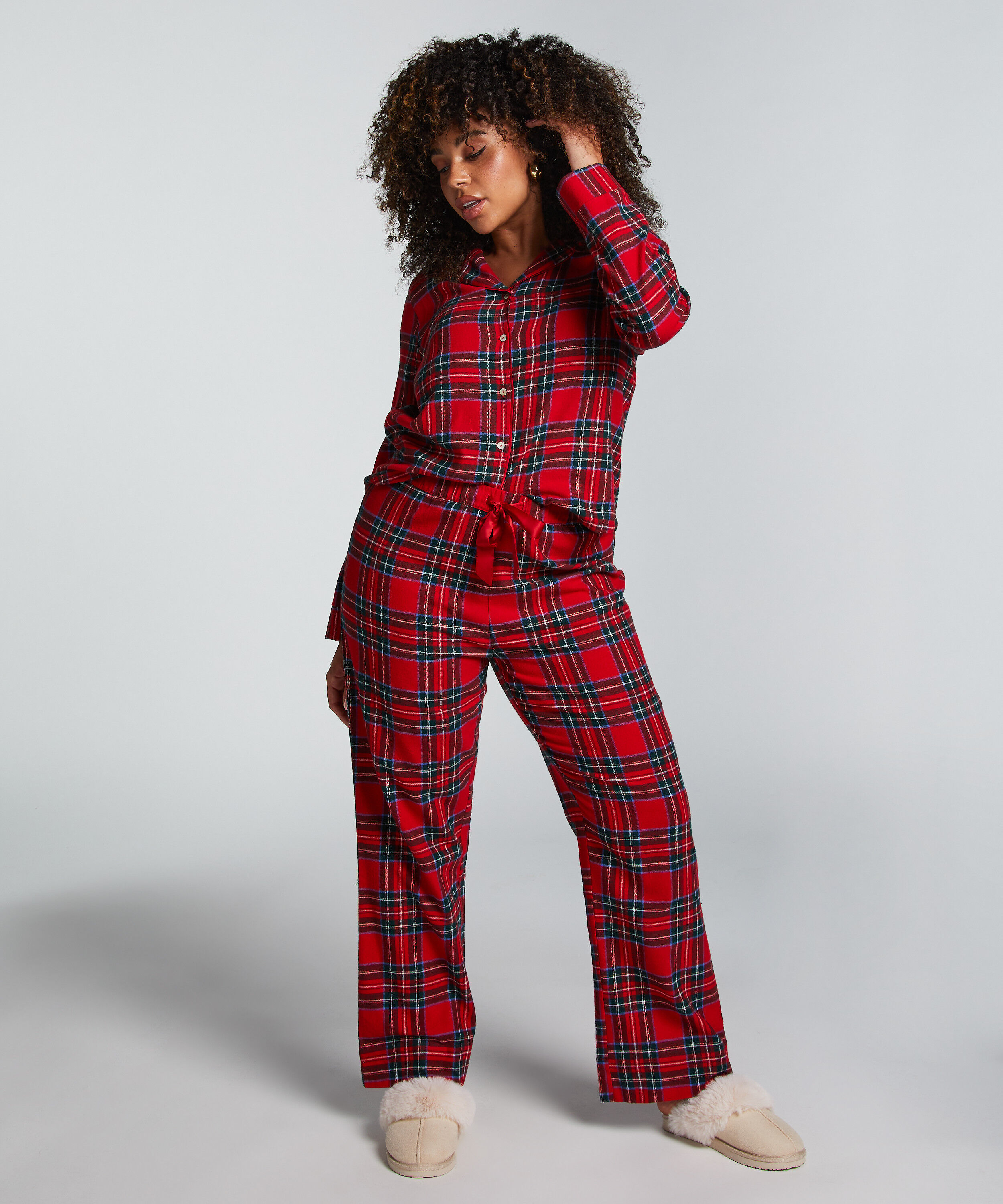 Twill pyjama set, Red