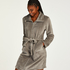 Zip Fleece Bathrobe, Grey