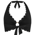 Scallop Halter Bikini Top, Black