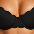 Scallop Padded Underwired Bikini Top, Black