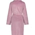Short Fleece Ribbed Bathrobe, Purple