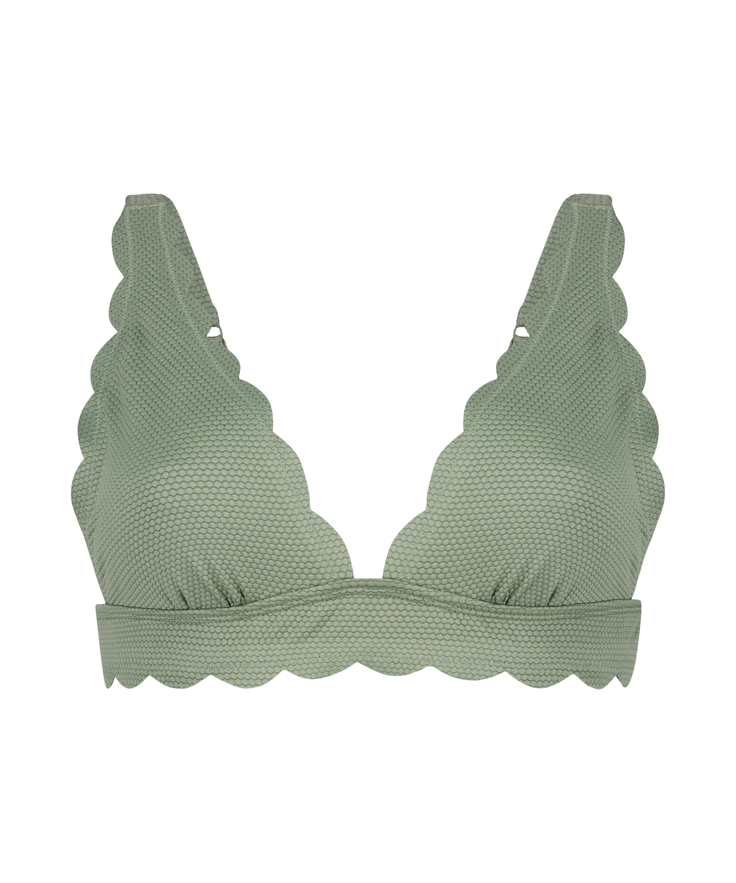 Scallop triangle bikini top, Green, main
