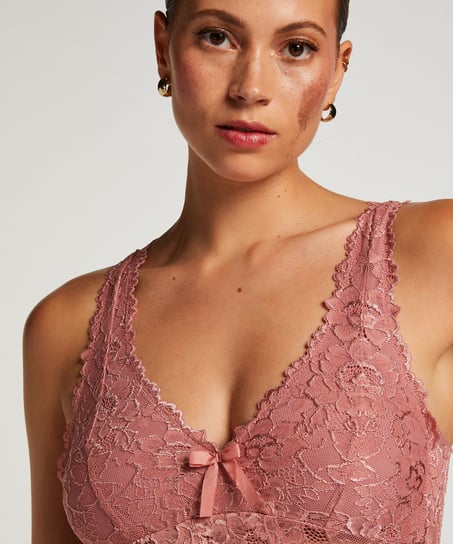 Nora Lace Slip Dress, Pink