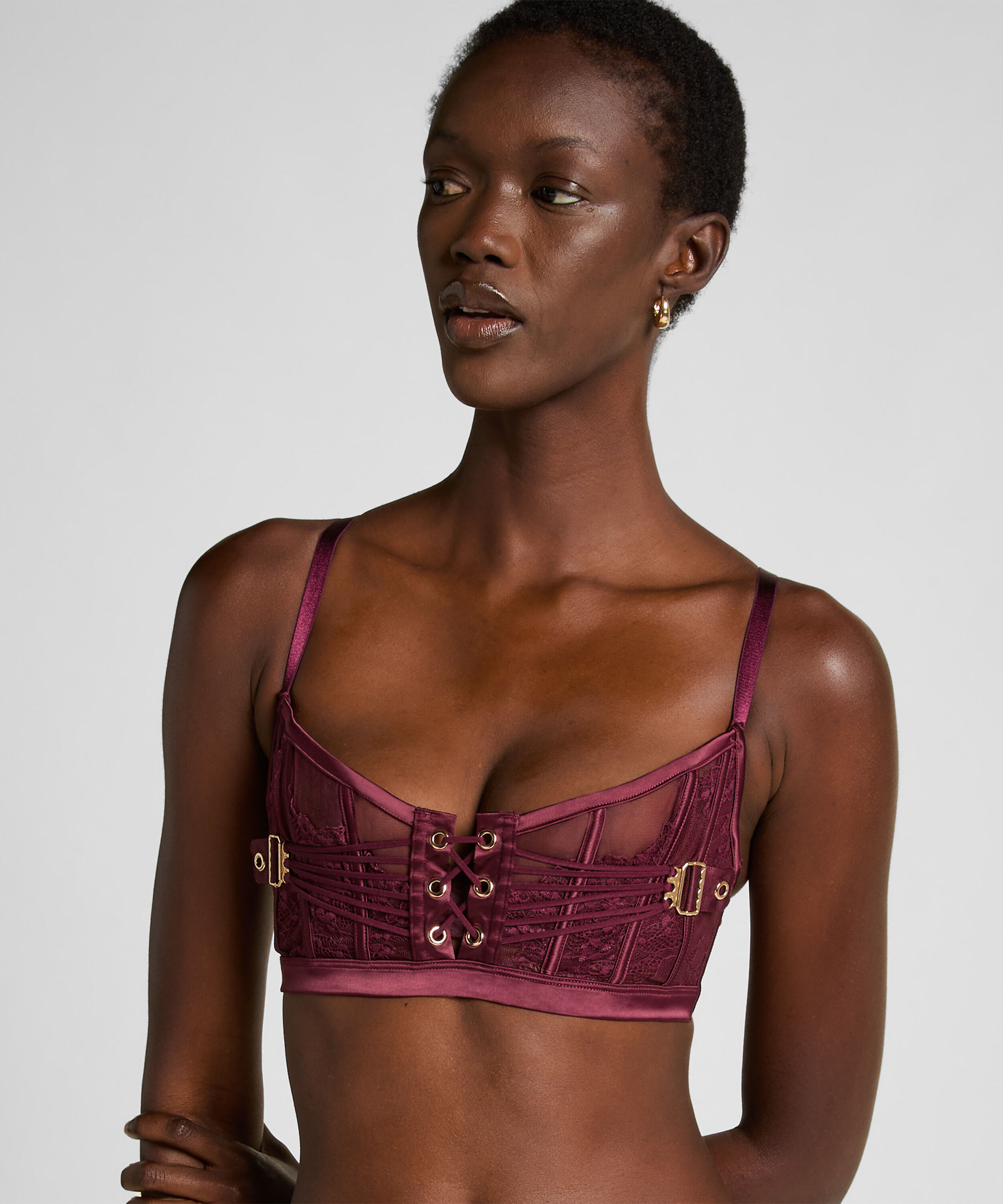 Avela Non-Padded Longline Bra, Red