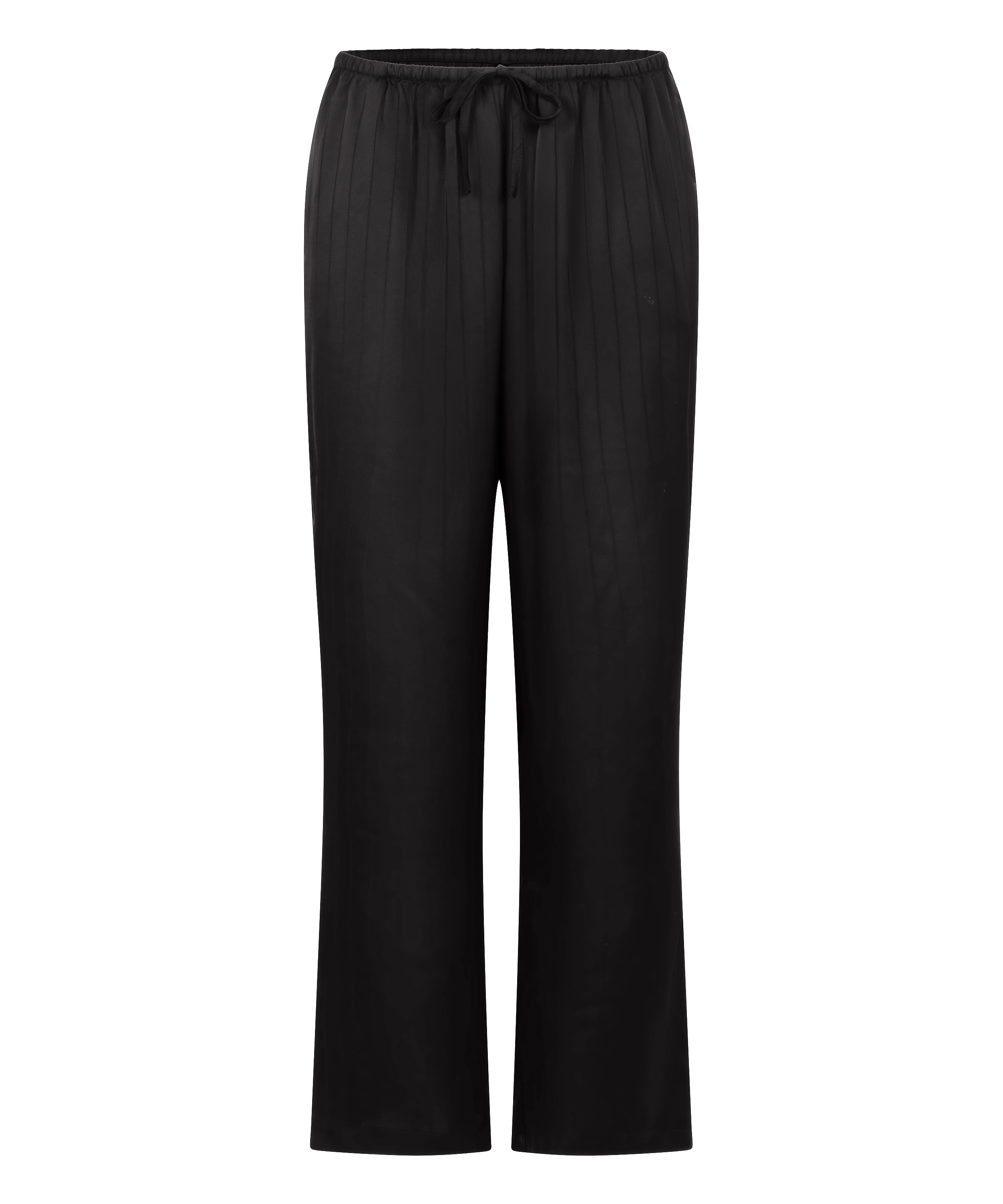 Satin Pinstripe Trousers, Black, main