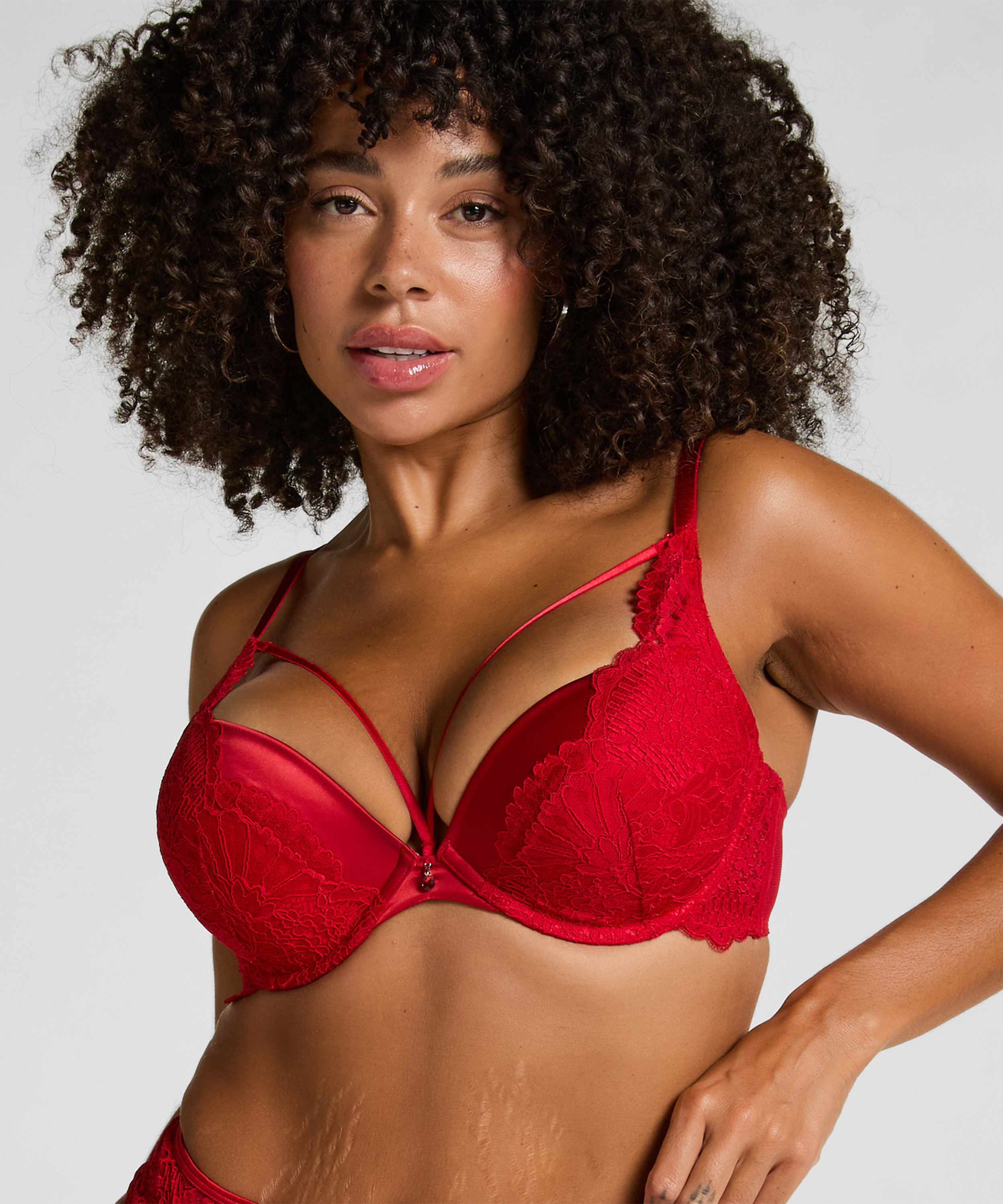Whitney Padded Underwired Maximizer Bra, Red, main