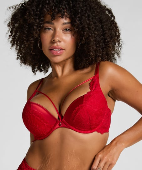 Whitney Padded Underwired Maximizer Bra, Red