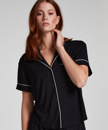 Essential Jersey Short-Sleeved Jacket, Black