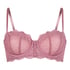 Laila Padded Underwired Longline Bra, Pink