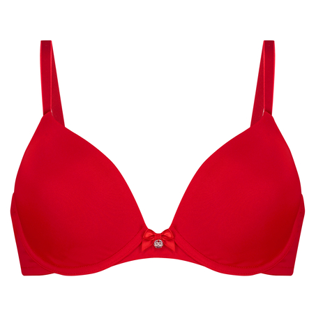 Plunge Padded Underwired Bra, Red