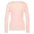 LS ribbed top R-neck, Pink
