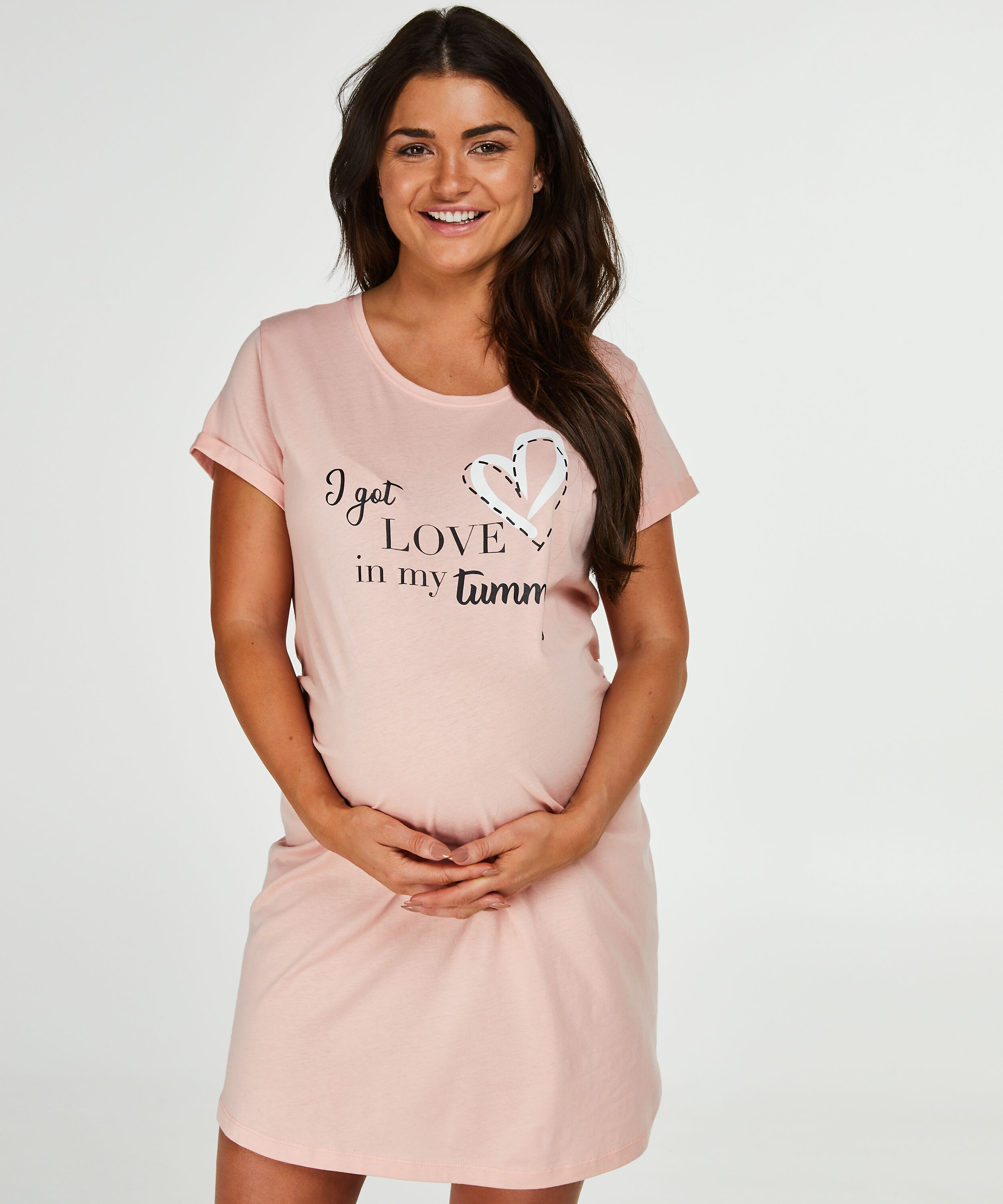 Short-Sleeved Maternity Nightshirt, Pink
