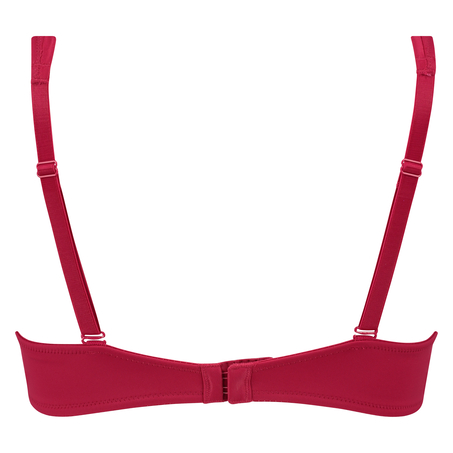 Satin Fleece Non-Padded Underwired Bra, Red