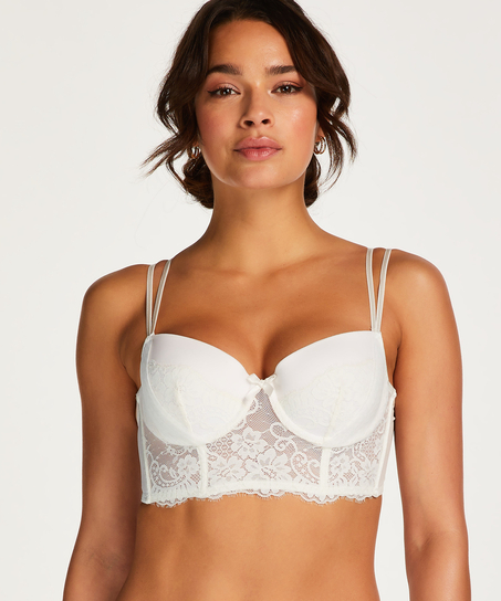 Catrin Padded Longline Underwired Bra, White